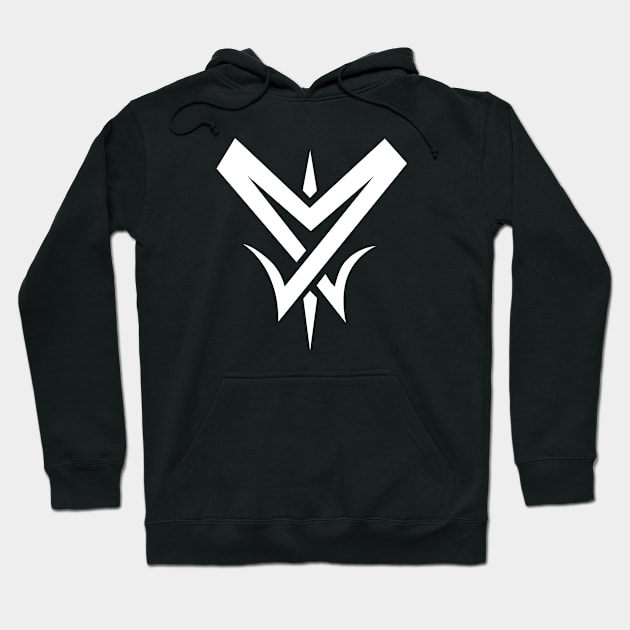 Tribal White "M" Hoodie by MikoGalvez